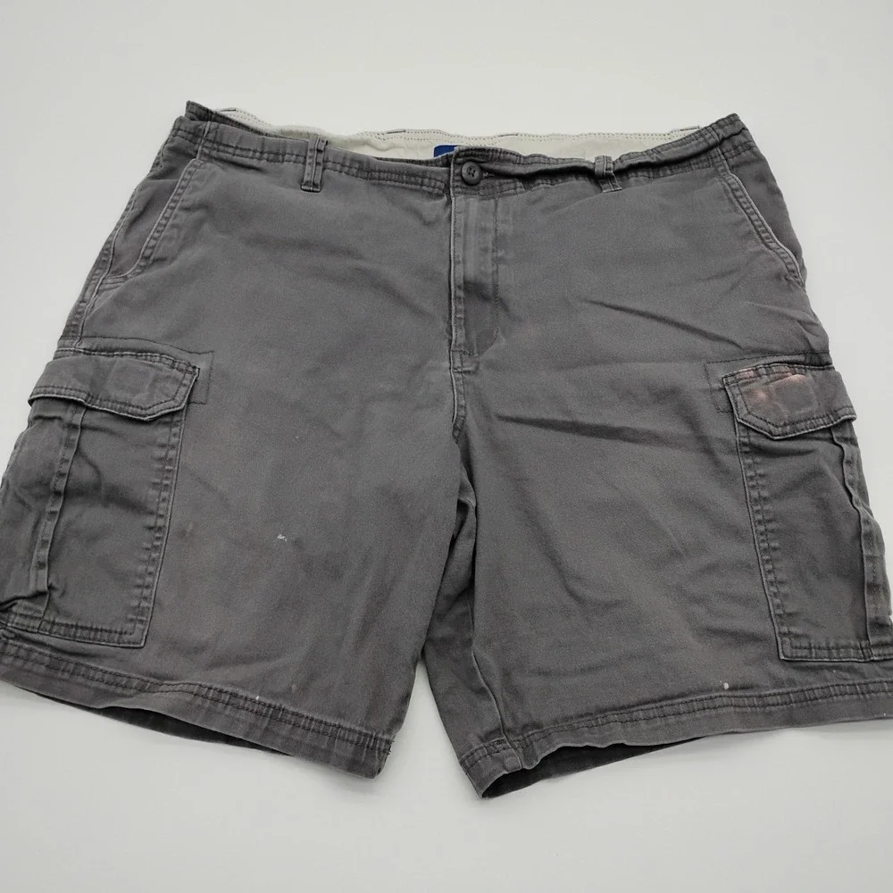 George Mens Cargo Shorts Gray Size 38 Cotton Stretch Casual Utility Outdoor